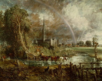 Reprodução do quadro Salisbury Cathedral From the Meadows, 1831 (oil on canvas)