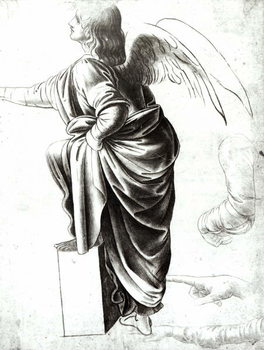 Reprodução do quadro Study of an Angel (chalk on paper)
