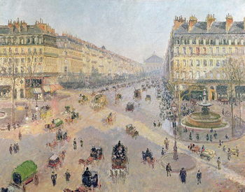 Reprodução do quadro The Avenue de L'Opera, Paris, Sunlight, Winter Morning, c.1880