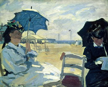 Reprodução do quadro The Beach at Trouville, 1870