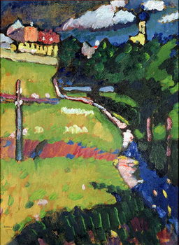 Reprodução do quadro The Church in Murnau, 1908-09