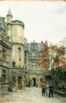 Reprodução do quadro The Courtyard of the Museum of Cluny, c.1878-80