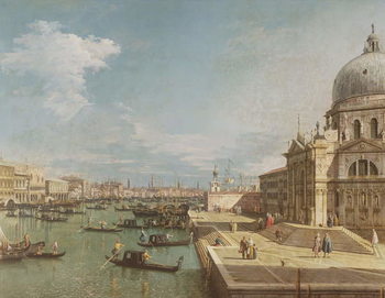 Reprodução do quadro The Entrance to the Grand Canal and the church of Santa Maria della Salute, Venice