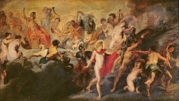 Reprodução do quadro The Medici Cycle: Council of the Gods for the Spanish Marriage, 1621-25