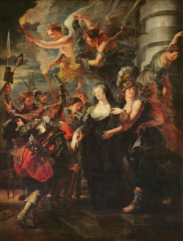Reprodução do quadro The Medici Cycle: Marie de Medici (1573-1642) Escaping from Blois, 21st-22nd February 1619, 1621-25