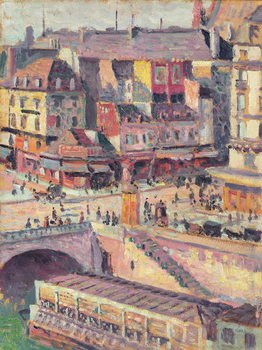 Reprodução do quadro The Pont Saint-Michel and the Quai des Orfevres, Paris, c.1900-03