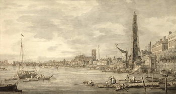 Reprodução do quadro The Thames Looking towards Westminster from near York Water Gate