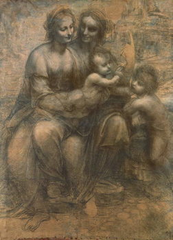 Reprodução do quadro The Virgin and Child with Saint Anne, and the Infant Saint John the Baptist, c.1499-1500