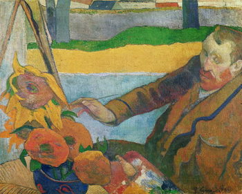 Reprodução do quadro Van Gogh painting Sunflowers, 1888