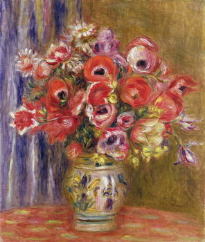 Reprodução do quadro Vase of Tulips and Anemones, c.1895