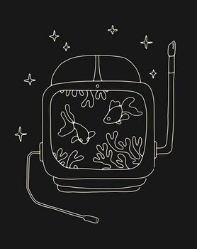 Принти на полотні Astronaut Helmet in Water