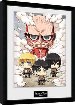 Poster emoldurado Attack On Titan - Chibi Group