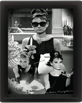 Πλαισιωμένη 3D αφίσα AUDREY HEPBURN - montage