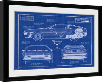 Poster emoldurado Back To The Future - Blueprint