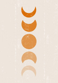 Sticker Background with Moon phases print boho