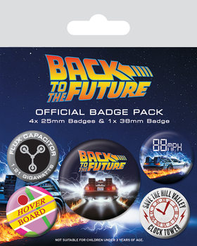 Badge set Back To The Future - Delorean