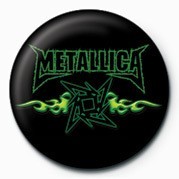 Badge METALLICA - GREEN FLAMES