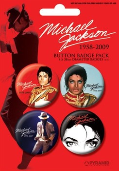 Badge set MICHAEL JACKSON - red