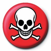 Badge SKULL & CROSSBONES (RED &