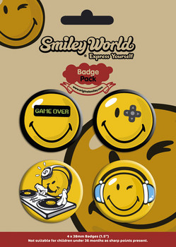 Badge set SMILEY - gaming and music