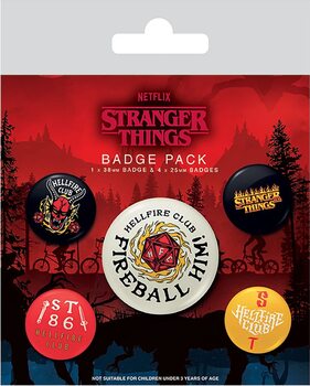 Badge set Stranger Things 4 - Hellfire Club