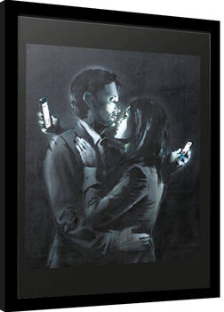Κορνιζαρισμένη αφίσα Banksy - Brandalized mobile phone Lovers