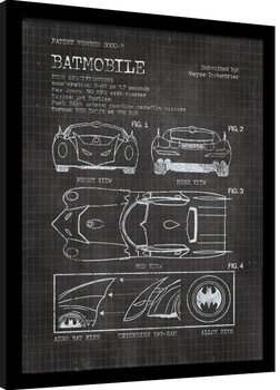 Uokvirjen plakat Batman - Batmobile Patent