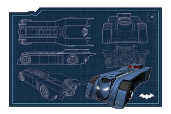 Sticker Batmobil - Blueprint