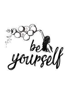 Принти на полотні Be yourself - White