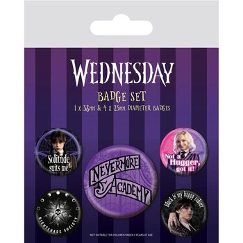 Set bedževa Wednesday - Nevermore
