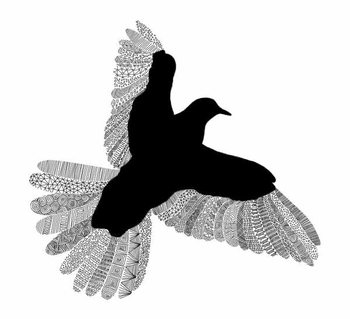 Autocolante Bird Line Art