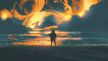 Αυτοκόλλητο blazing night sky