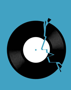 Наклейка Broken vynil record.