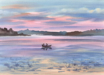 Canvas Print A lake in the evening light