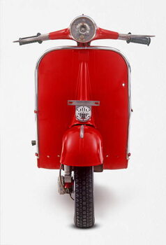 Canvas Print A red Vespa 150, front view
