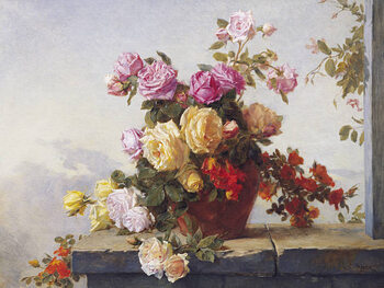 Canvas Print A still life of roses