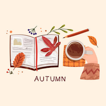 Canvas Print A woman drinking coffee and writing in a diary.