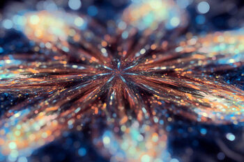 Canvas Print Abstract glowing Star background with particles