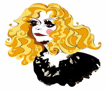 Canvas Print Alison Goldfrapp, English pop singer, colour caricature