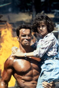 Canvas Print Arnold Schwarzenegger And Alyssa Milano, Commando 1985 Directed By Mark L. Lester