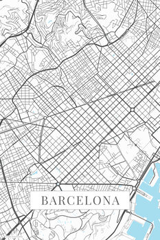 Canvas Print Barcelona white