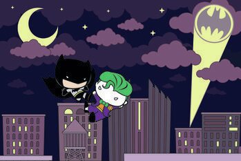 Canvas Print Batman and Joker - Chibi