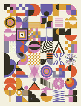 Canvas Print Bauhaus Inspired Graphic Pattern Artwork Made