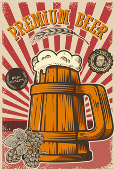 Canvas Print Beer poster in retro style. Beer