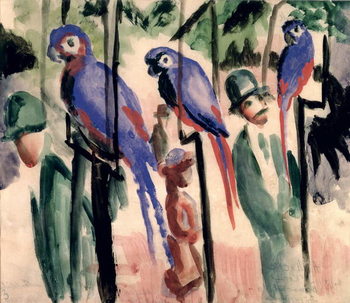 Canvas Print Blue Parrots