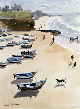 Canvas Print Boats on the Beach, 1986