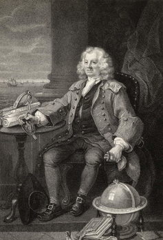 Canvas Print Captain Thomas Coram, engraved by Benjamin Holl,