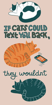 Canvas Print Cat joke, vertical banner or card