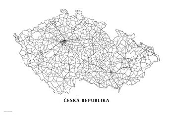 Canvas Print Česká republika black & white