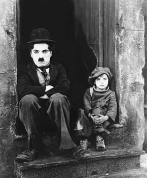 Canvas Print Charles Chaplin And Jackie Coogan